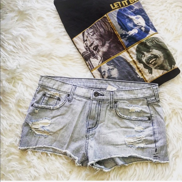 Carmar Pants - LF CARMAR low rise stripe distressed shorts